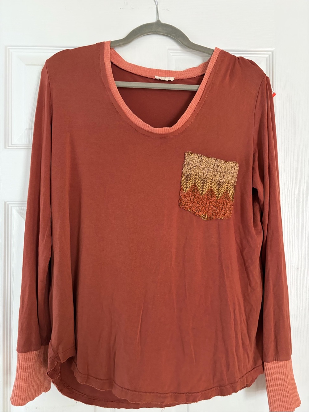 Women’s POL Rust Long-Sleeve Pocket Top